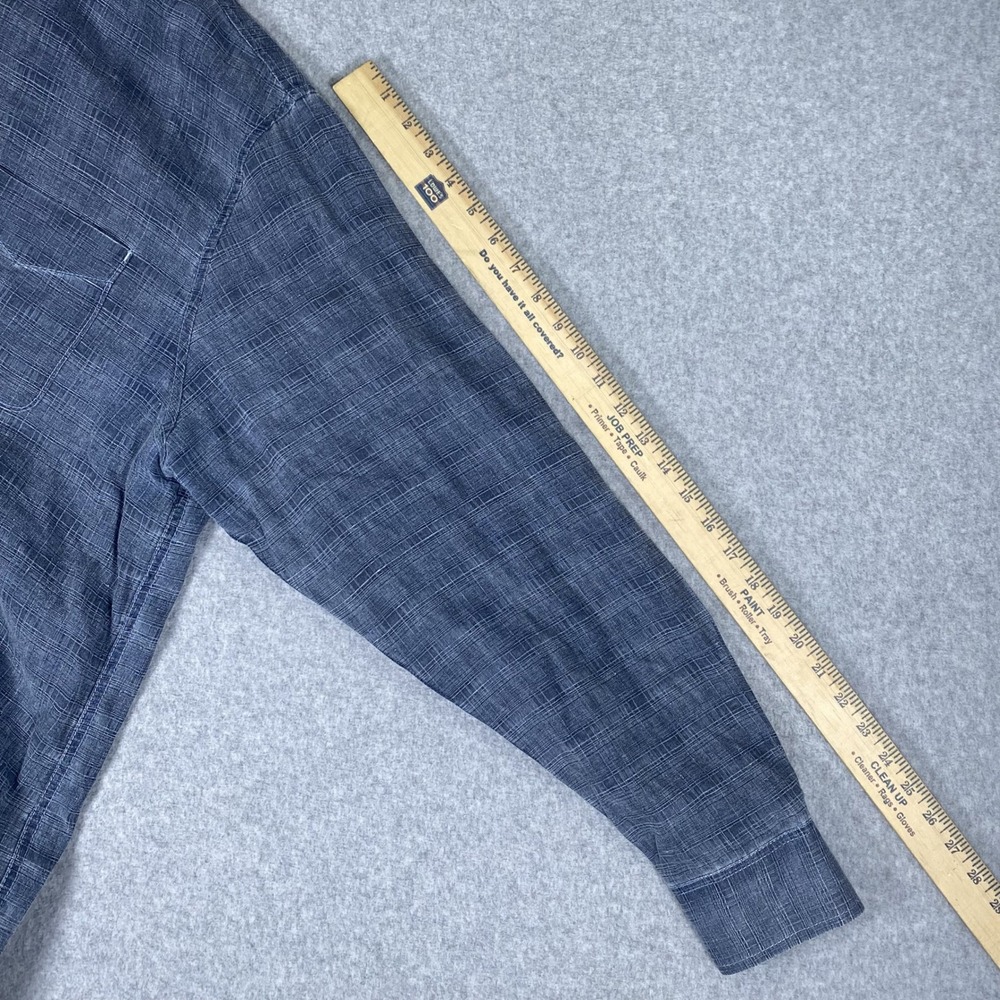 Tommy Bahama Button Down Shirt Mens XXL Blue Linen Cotton Slub Long Sleeve - Picture 15 of 16